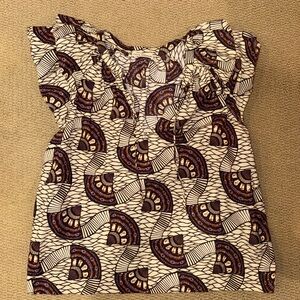 Ulla Johnson Cream and Black Ruffled Sleeveless Blouse